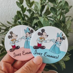 Disney just engaged button pins | Disney badges | disney wedding | disne…